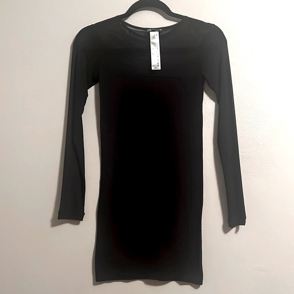 ⚡️Zara Crew neck mini black dress ling sleeves. #198 - Picture 2 of 8